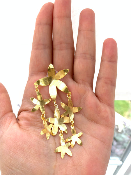 Gold jasmine earrings