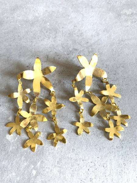 Gold jasmine earrings