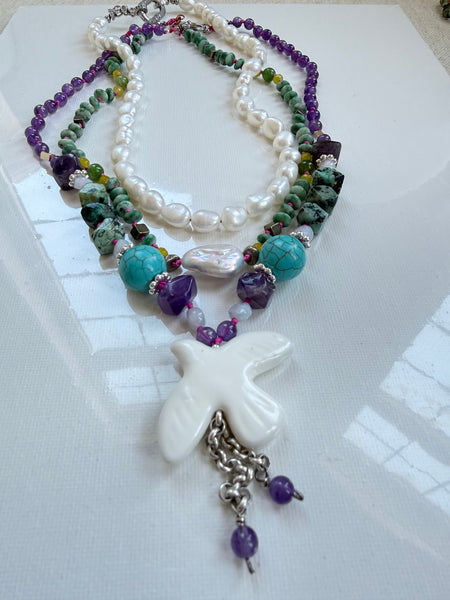 The Dove of Peace Gemstone Necklace