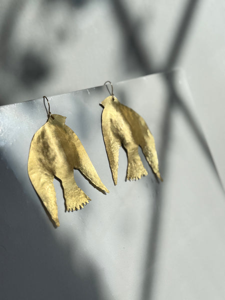 Gold Bird Statement Earrings