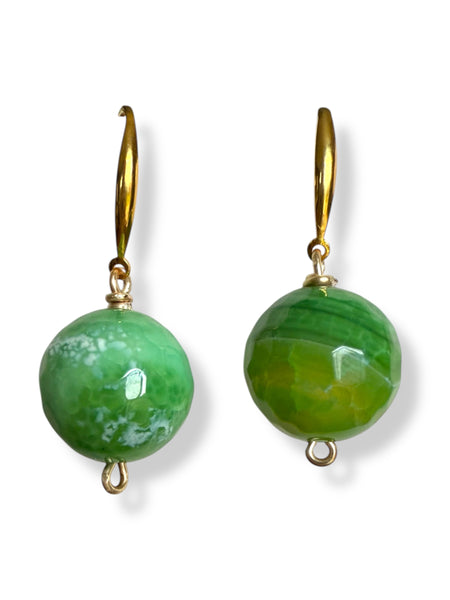 18k Gold Plated Hand-Wrapped Gemstone Drop Earrings