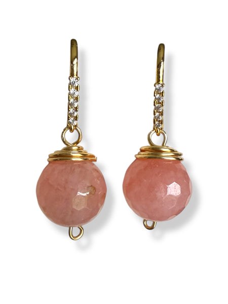 18k Gold Plated Hand-Wrapped Gemstone Drop Earrings