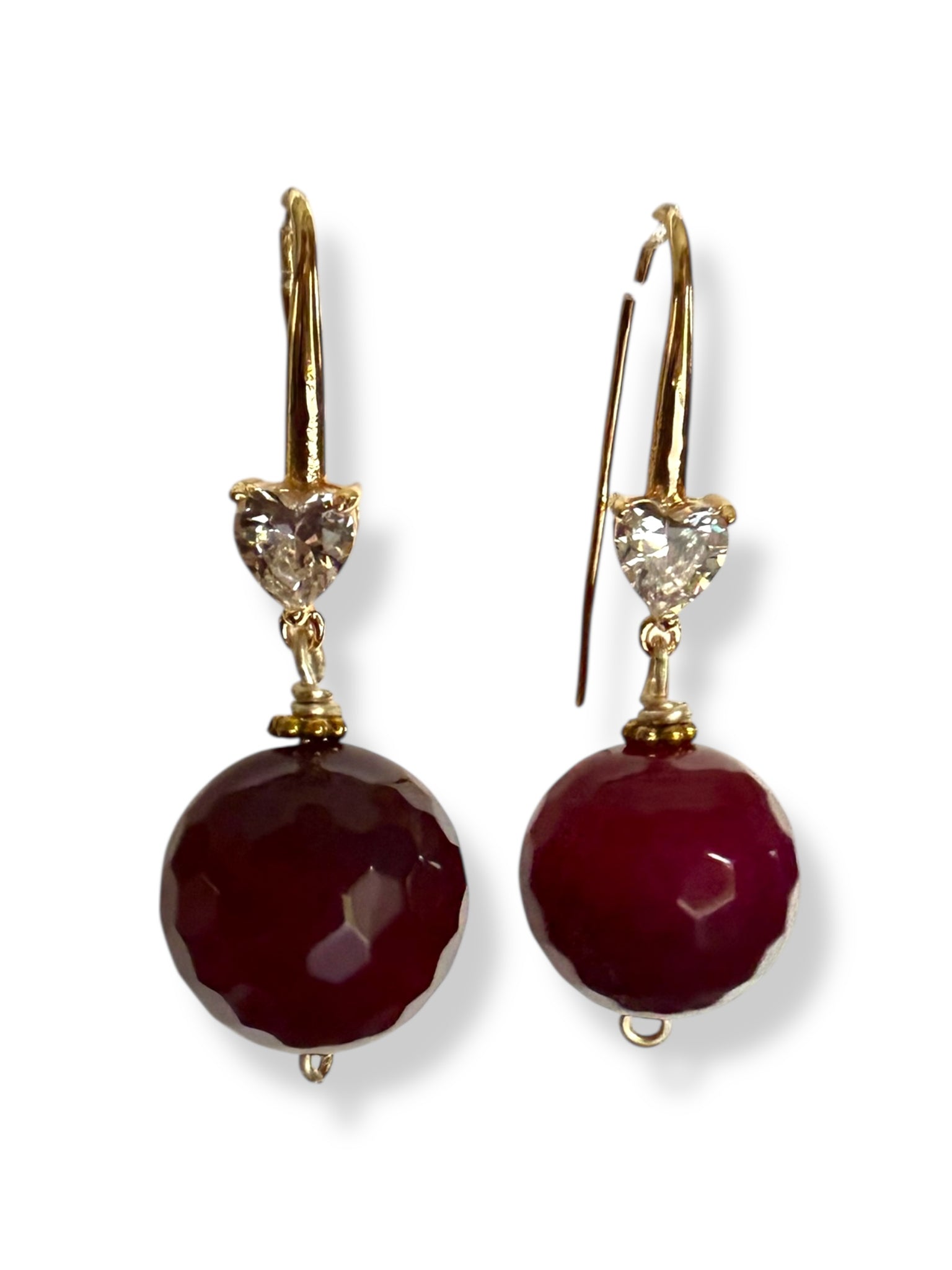 18k Gold Plated Hand-Wrapped Gemstone Drop Earrings