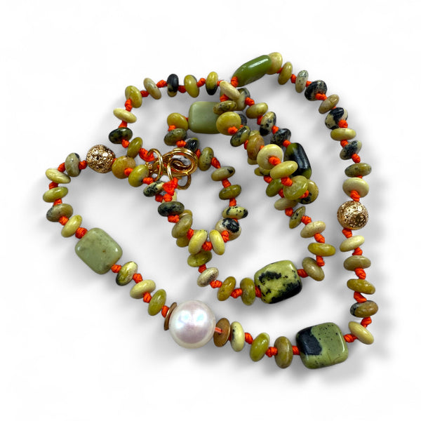 Bella Beaded African Turquoise Necklace