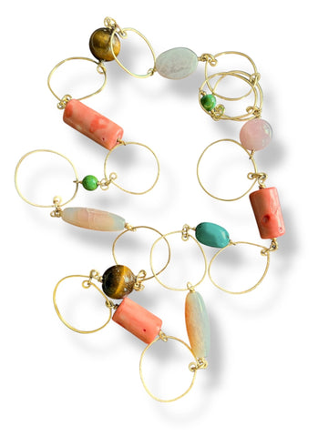 Big Link Gemstone Necklace - Inamullumaninecklaces