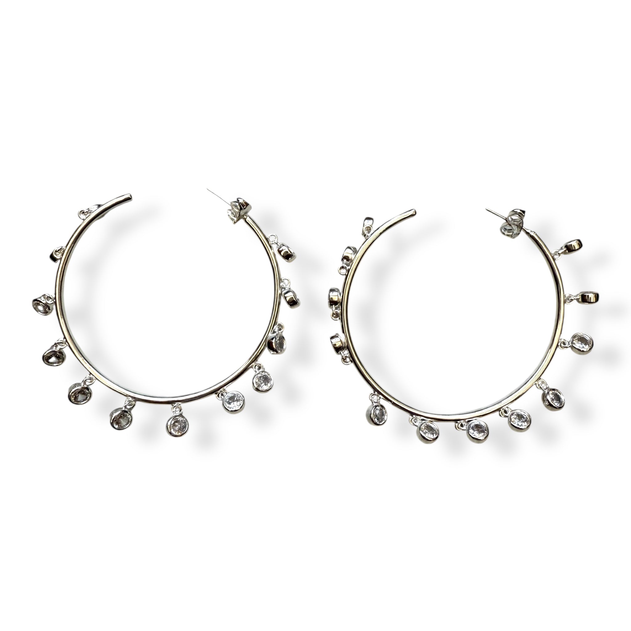Big Silver Hoop Bling - InamullumaniEarrings