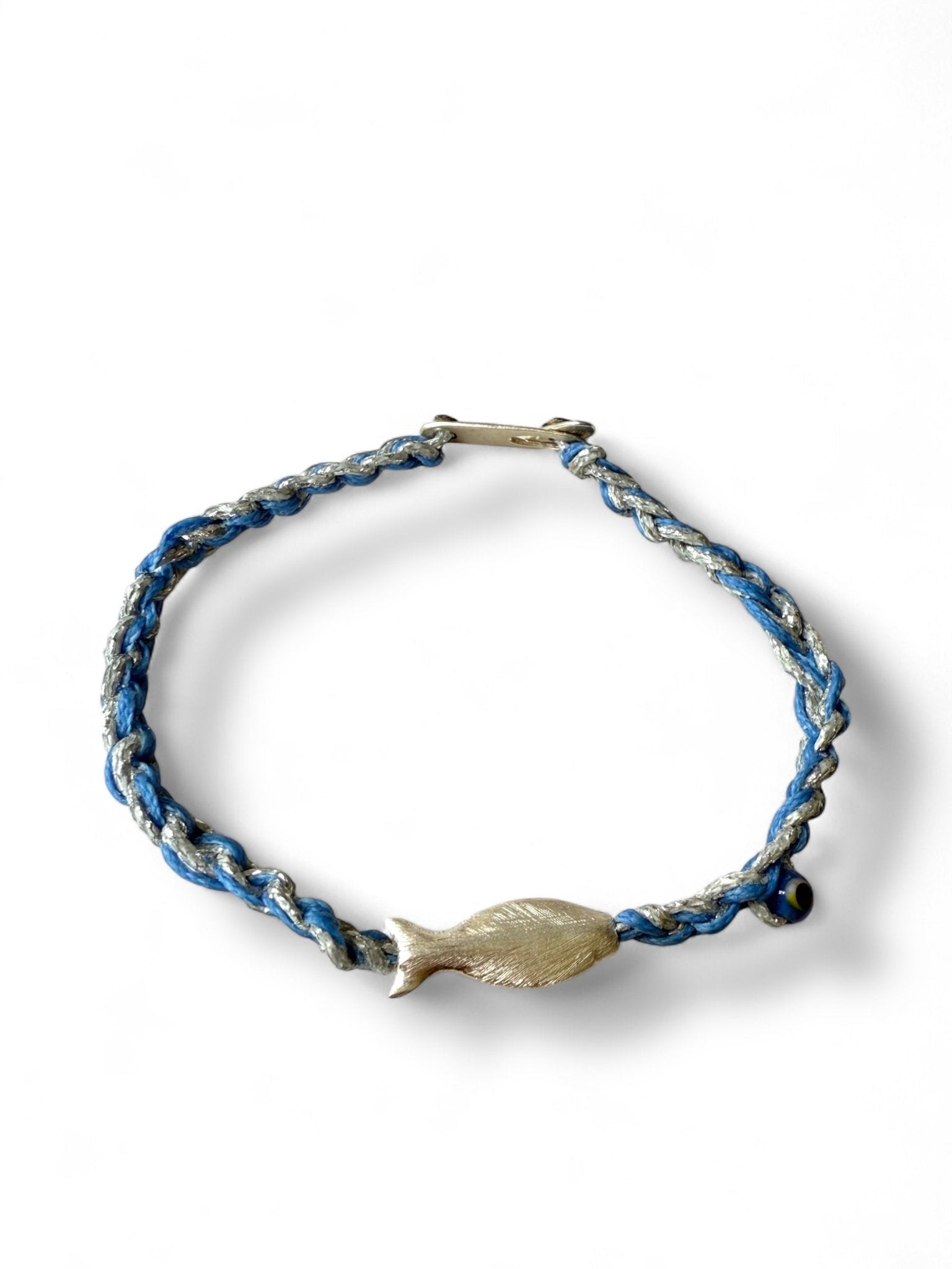 NautiFish – Handmade Nautical Bracelet with Sterling Silver Fish Charm - InamullumaniBracelets
