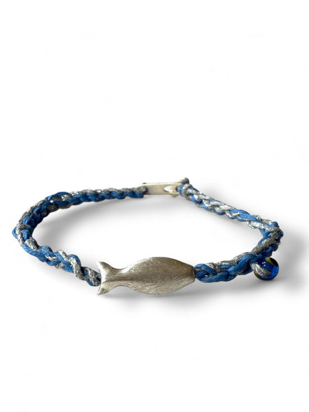 NautiFish – Handmade Nautical Bracelet with Sterling Silver Fish Charm - InamullumaniBracelets