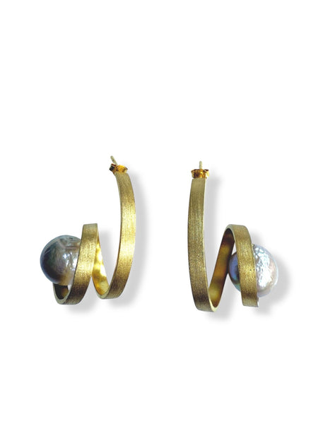 Spiral Handmade Pearl Earrings - InamullumaniEarrings