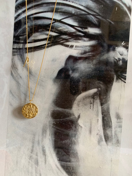 Awaken your inner goddess pendant sterling silver 18k gold plated