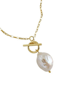 Baroque pearl gold plated silver  necklace 