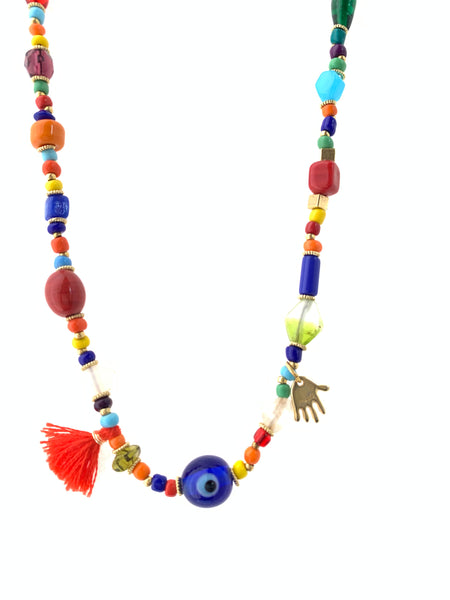 Candylicious colorful necklace glass beads evil eye unique jewelry inamullumani by LUMA Qusus Awad 