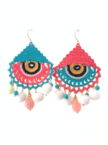 Crochet pink and blue