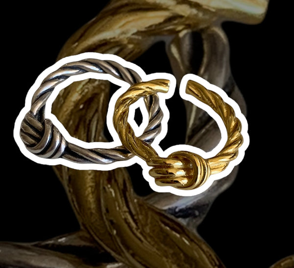 Twisted wire ring why knot handmade jewelry silver and gold plated inamullumani 