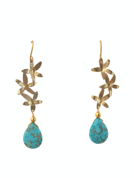 Handmade earrings sterling silver custom jewelry inamullumani howlite turquoise stone 