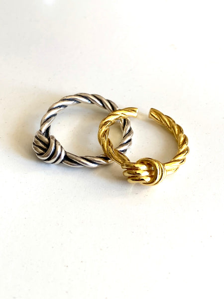 Sterling silver 18k gold plated rings twisted wire handmade jewelry inamullumani 